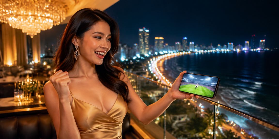 Người dùng Đà Nẵng thực hiện giao dịch tài chính trên điện thoại tại bãi biển